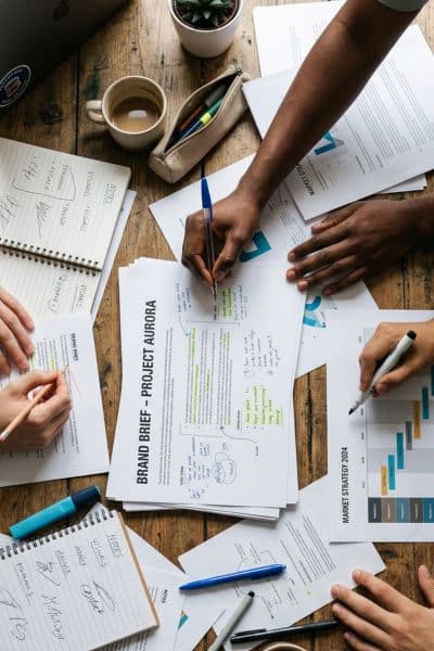 Creative brief and planning materials